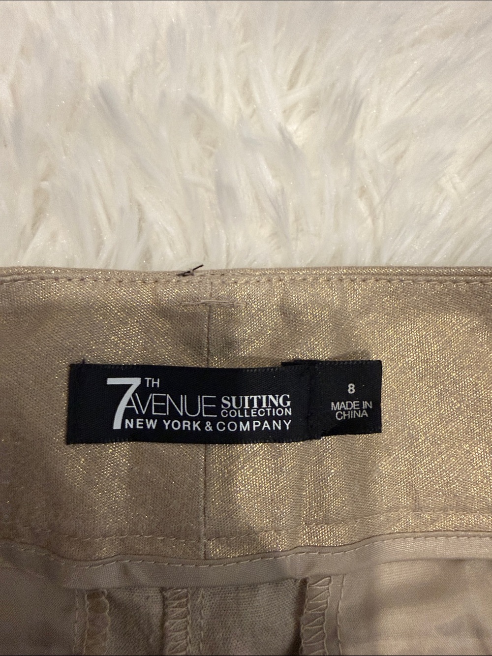 New York & Company Metallic Gold Cuffed Bermuda Shorts - Picture 3 of 7